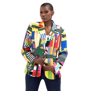 NWT Sassy Jones 3X Fiorella Blazer Abstract